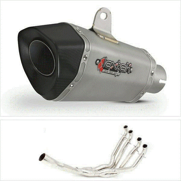 Lextek XP10 Matt S/Steel Exhaust System 210mm for Kawasaki ZX-10R Ninja (10-17)