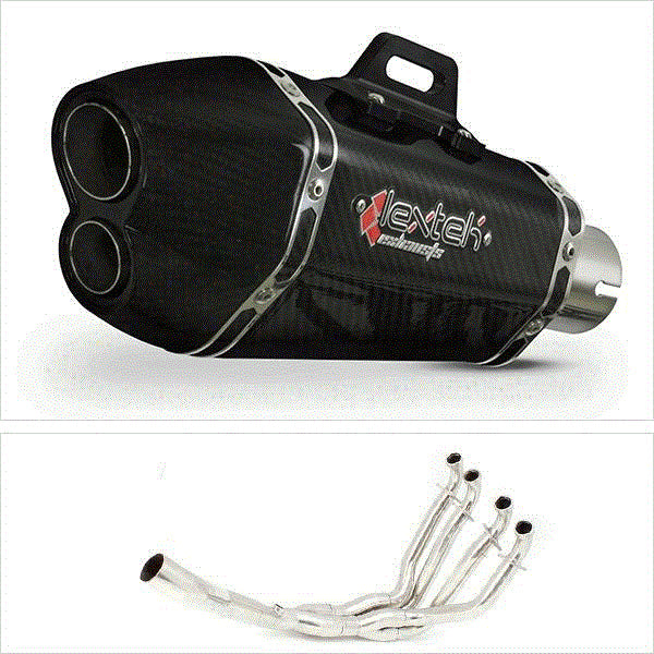 Lextek XP13C Carbon Fibre Exhaust System 210mm for Kawasaki ZX-10R Ninja (10-17)