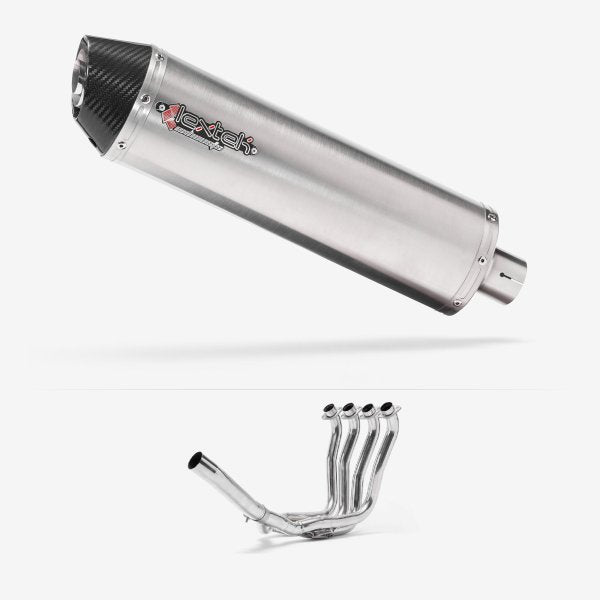 Lextek RP1 Gloss S/Steel Oval Exhaust System 400mm for Suzuki GSXR 1000 (01-06)