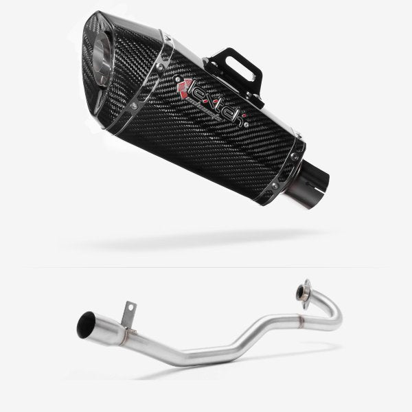 Lextek XP8C Carbon Fibre Exhaust System 210mm for Lexmoto Adrenaline (EFI) 125