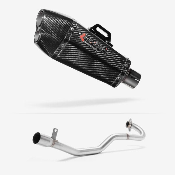 Lextek XP13C Carbon Fibre Exhaust System 210mm for Lexmoto Adrenaline (EFI) 125