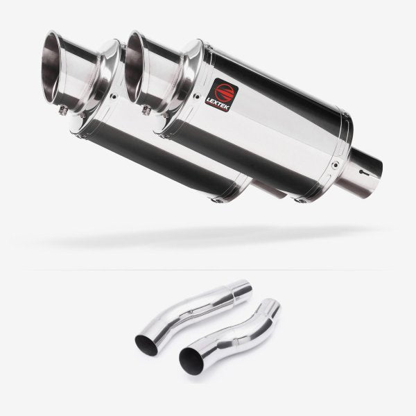 Lextek YP4 S/Steel Stubby Exhaust 200mm with Link Pipes for Kawasaki Z1000 (14-19)