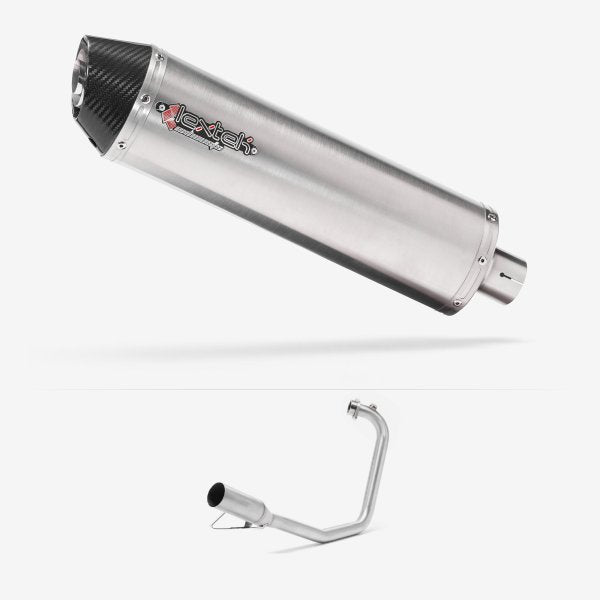 Lextek RP1 Gloss S/Steel Oval Exhaust System 400mm for Lexmoto Aspire