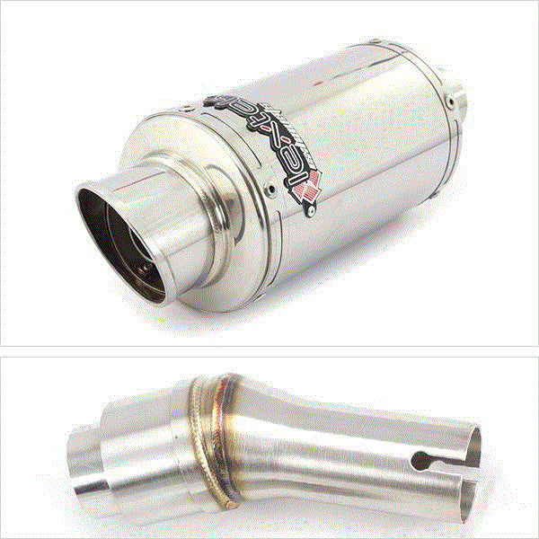 Lextek YP4 S/Steel Stubby Exhaust 200mm with Link Pipe for Kawasaki Ninja 300 (13-17)