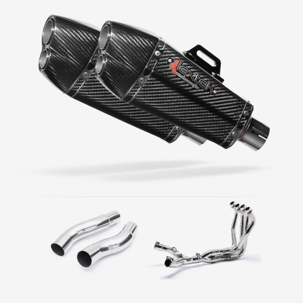 Lextek XP13C Carbon Fibre Exhaust System 210mm for Kawasaki Z1000 (10-19)