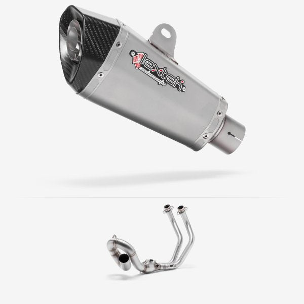 Lextek XP10 Matt S/Steel Exhaust System 210mm Low Level for Yamaha MT-07/XSR 700 (14-24)