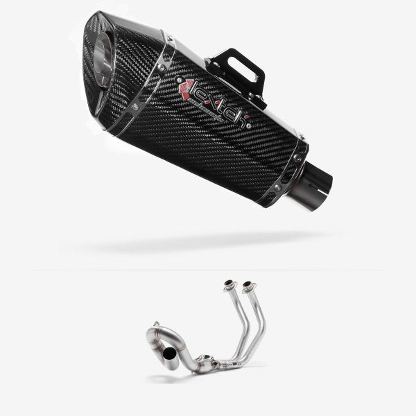 Lextek XP8C Carbon Fibre Hexagonal Exhaust System (Low Level) for Yamaha YZF-R7 (21-24)