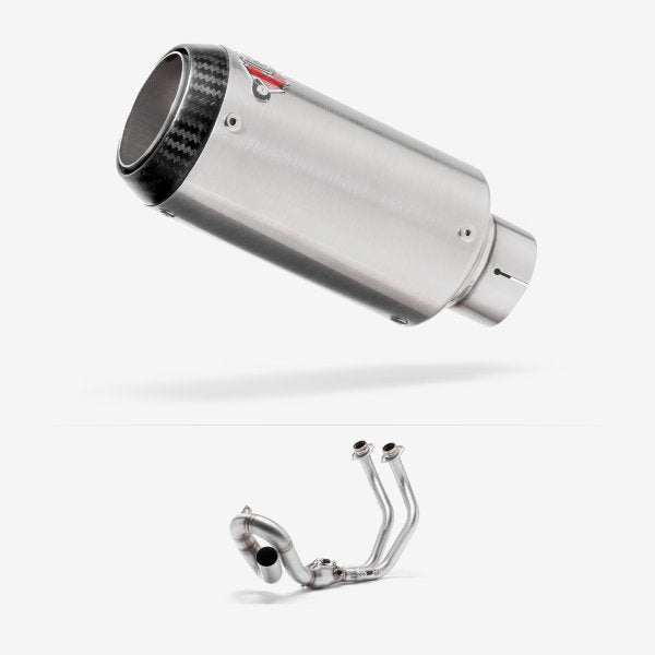 Lextek CP1 Matt S/Steel Carbon Tip Exhaust System (Low Level) 150mm for Yamaha YZF-R7 (21-24)