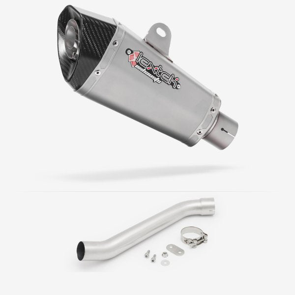 Lextek XP10 Matt S/Steel Exhaust 210mm with Link Pipes for Aprilia RSV 4 (09-14) Tuono (11-16)