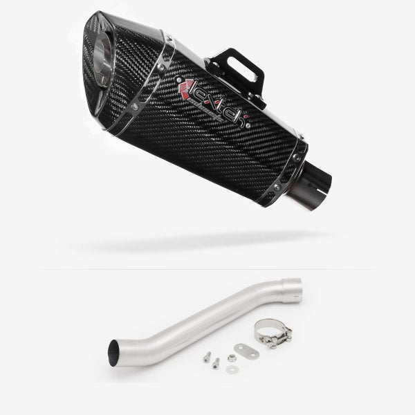 Lextek XP8C Carbon Fibre Exhaust 210mm with Link Pipes for Aprilia RSV 4 (09-14) Tuono (11-16)