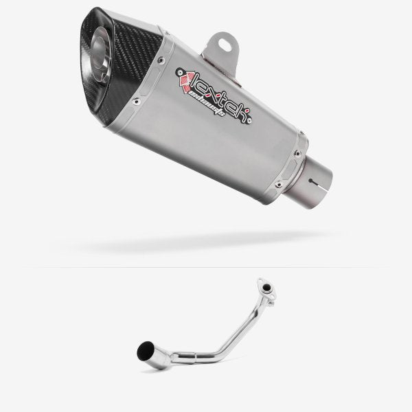 Lextek XP10 Matt S/Steel Exhaust System 210mm for Peugeot Speedfight 3 125 (09-16)