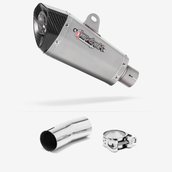 Lextek XP10 Matt S/Steel Exhaust 210mm with Link Pipe for Suzuki GSXR 1000 (12-22)