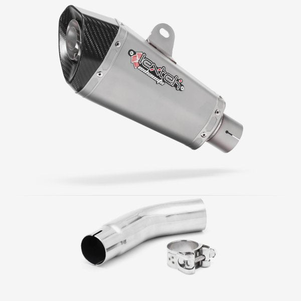 Lextek XP10 Matt S/Steel Exhaust 210mm with Link Pipe for Suzuki GSX-S750 (17-21)