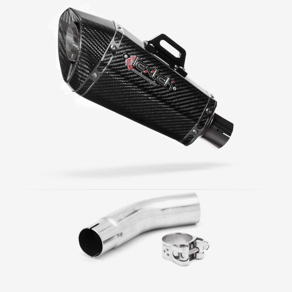 Lextek XP8C Carbon Fibre Exhaust 210mm with Link Pipe for Suzuki GSX-S750 (17-21)