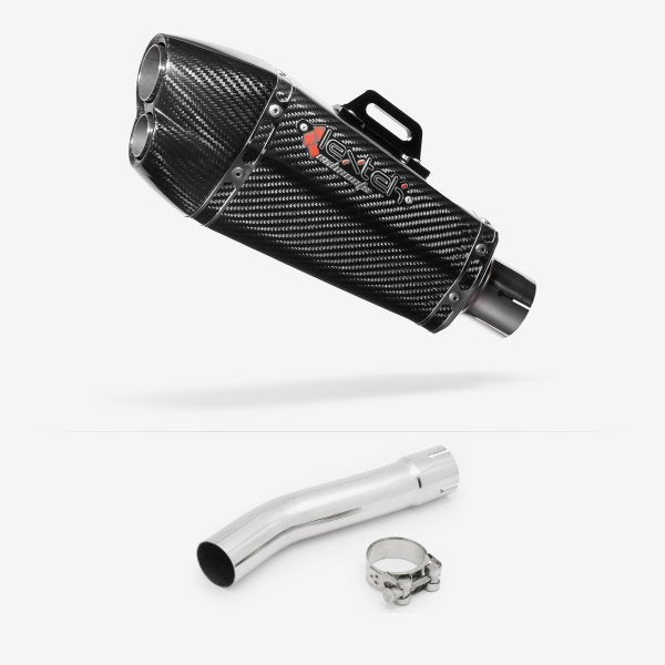 Lextek XP13C Carbon Fibre Exhaust 210mm with Link Pipe for Yamaha XJR 1300 (07-16)