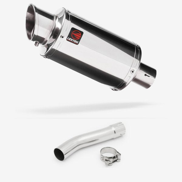 Lextek YP4 S/Steel Stubby Exhaust 200mm with Link Pipe for Yamaha XJR 1300 (07-16)