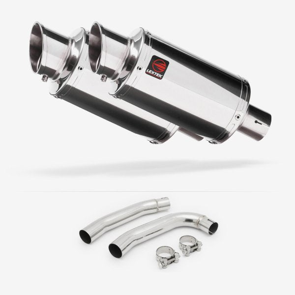 Lextek YP4 S/Steel Stubby Exhaust 200mm with Link Pipe for Honda VTR 1000 (97-05)