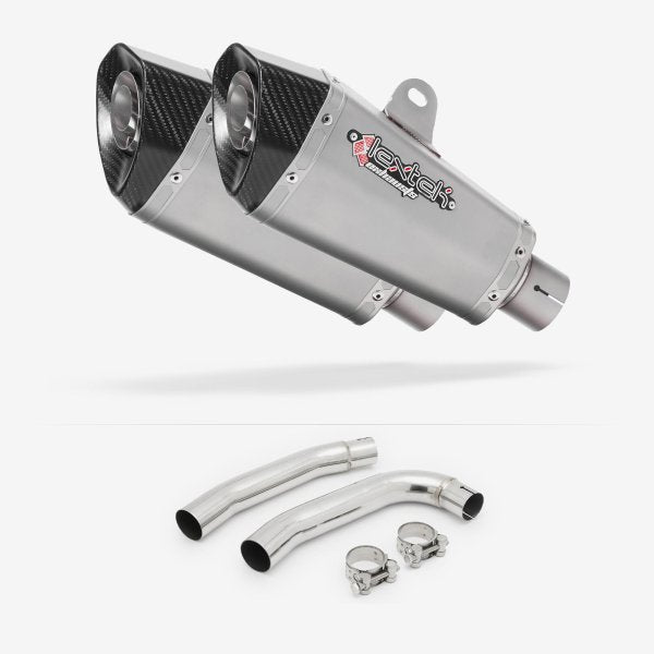 Lextek XP10 Matt S/Steel Exhaust 210mm with Link Pipe for Honda VTR 1000 (97-05)