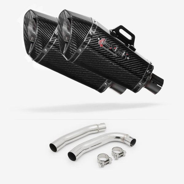 Lextek XP8C Carbon Fibre Exhaust 210mm with Link Pipe for Honda VTR 1000 (97-05)