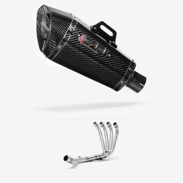 Lextek XP8C Carbon Fibre Exhaust System 210mm for Honda CBR650F/CB650F (14-19)