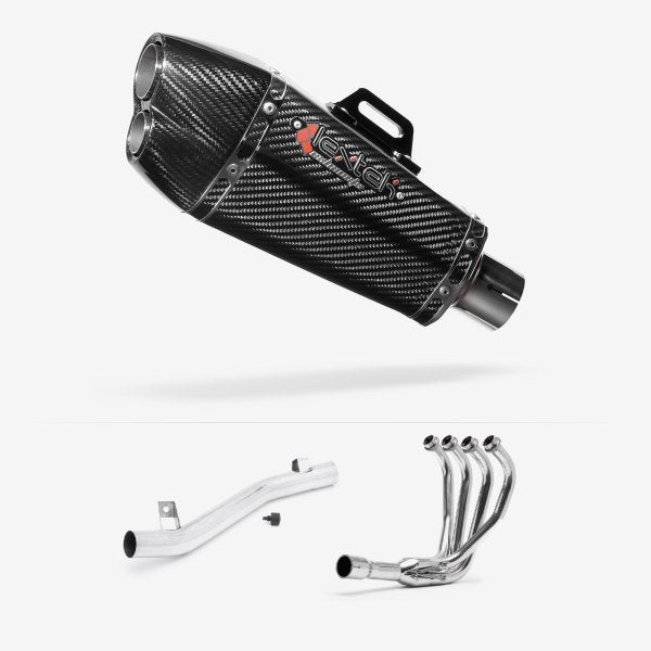 Lextek XP13C Carbon Fibre Exhaust System 210mm for Suzuki GSF 600 Bandit (95-04) GSF 650 (05-06)