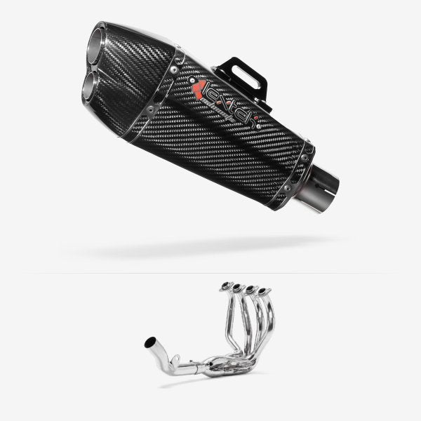 Lextek XP13C Carbon Fibre Exhaust System 210mm for Kawasaki Z800 (13-16)