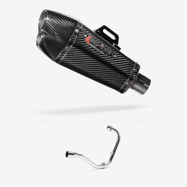 Lextek XP13C Carbon Fibre Exhaust System 210mm for Lexmoto Michigan 125