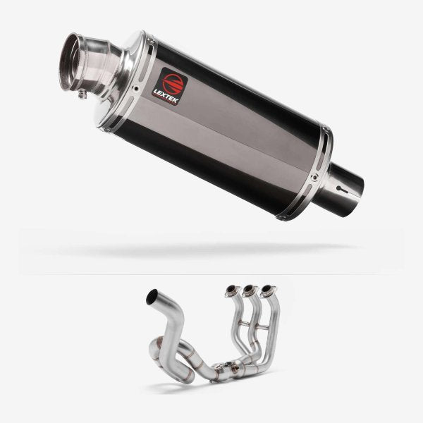 Lextek OP16 Dark Tint Stainless Exhaust System 250mm High Level for Yamaha MT-09 (13-20)