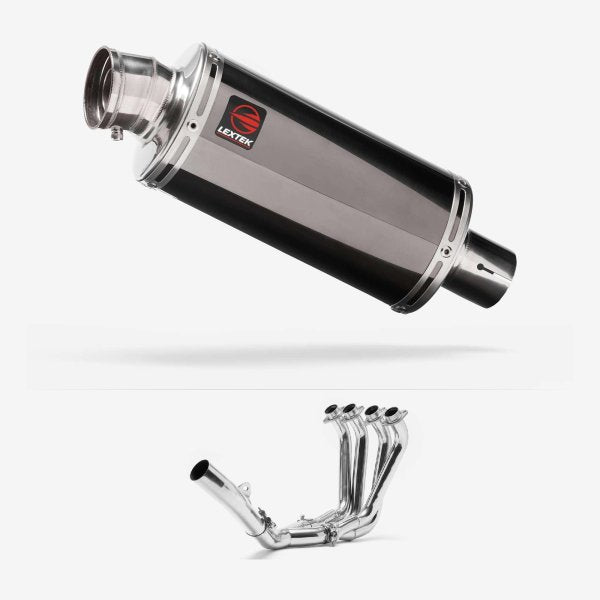Lextek OP16 Dark Tint Stainless Exhaust System 250mm for Yamaha YZF R6 (06-16)