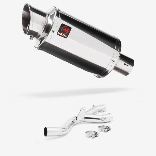 Lextek YP4 S/Steel Stubby Exhaust 200mm with De-Cat Link Pipe for Yamaha MT-10 (16-)