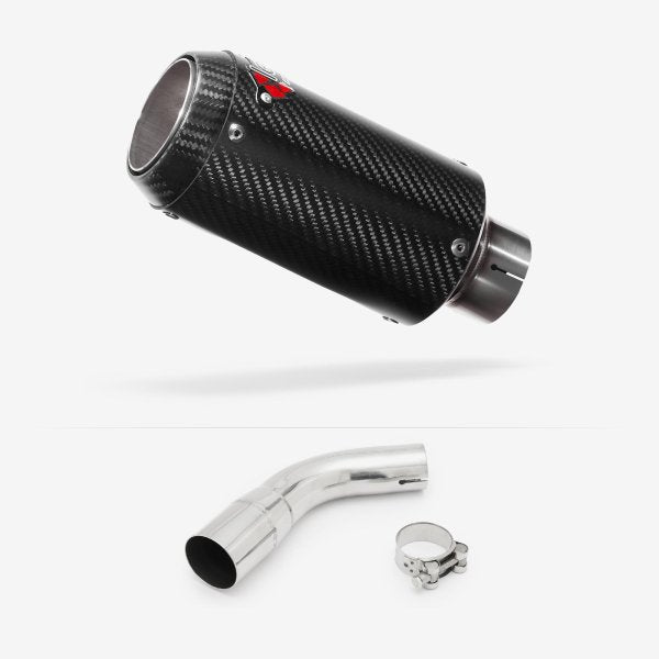 Lextek CP8C Full Carbon Exhaust 150mm with Link Pipe for Suzuki SV650 (16-20)