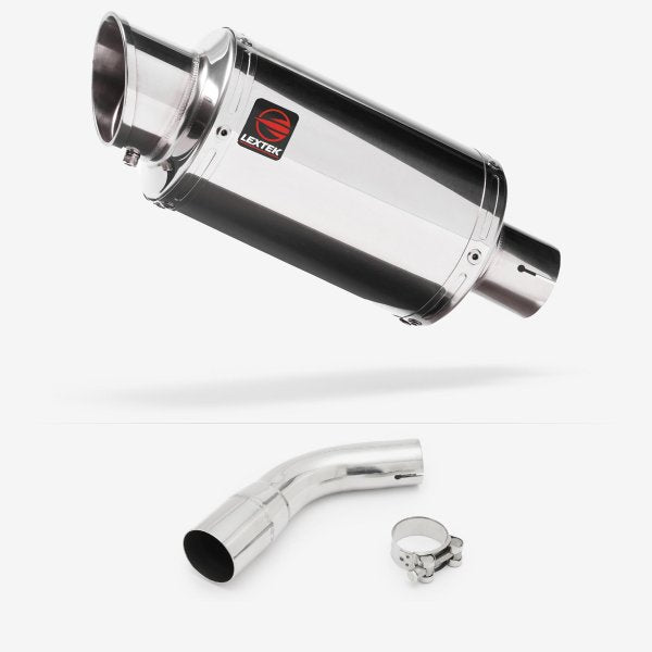 Lextek YP4 S/Steel Stubby Exhaust 200mm with Link Pipe for Suzuki SV650 (16-20)