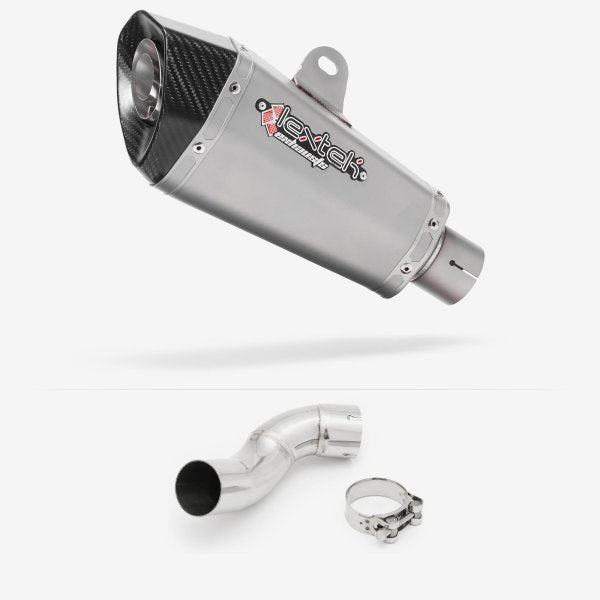Lextek XP10 Matt S/Steel Exhaust 210mm with Link Pipe for Kawasaki Z900 (17-19)