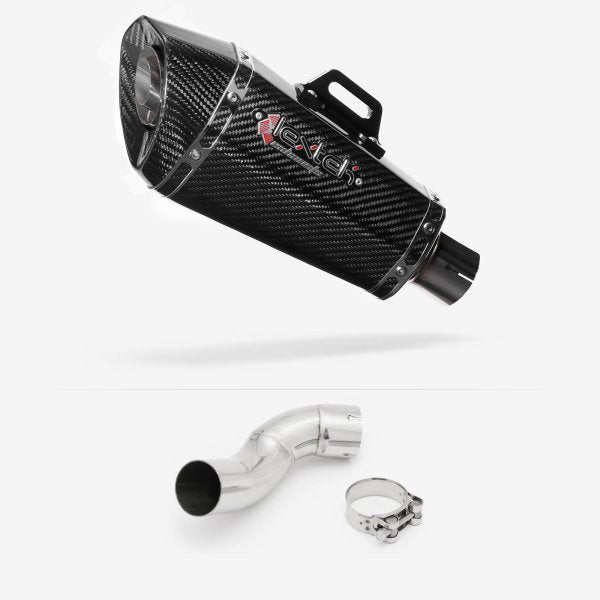 Lextek XP8C Carbon Fibre Exhaust 210mm with Link Pipe for Kawasaki Z900 (17-19)