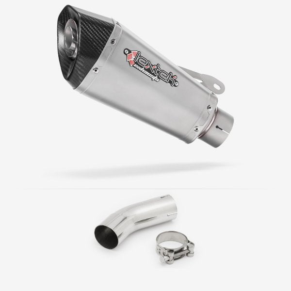 Lextek XT10 Matt S/Steel Hexagonal Exhaust 210mm with Link Pipe for BMW S1000RR (15-16)