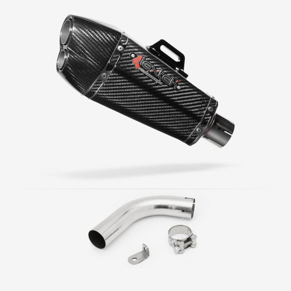 Lextek XP13C Carbon Fibre Exhaust 210mm with Link Pipe for Honda CB1000R (08-17)