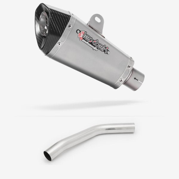 Lextek XP10 Matt S/Steel Exhaust 210mm with Link Pipe for Triumph Tiger 800 (10-19)