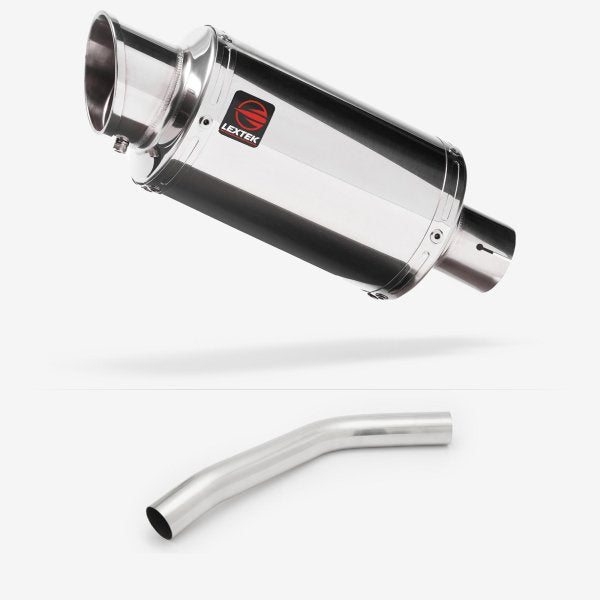 Lextek YP4 S/Steel Stubby Exhaust 200mm with Link Pipe for Triumph Tiger 800 (10-19)