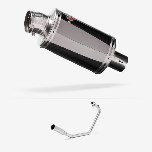 Lextek OP15 Dark Tint Stainless Exhaust System 200mm for Lexmoto Venom / Viper 125
