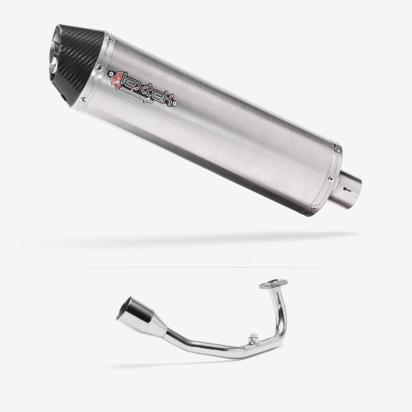 Lextek Stainless Steel RP1 Gloss S/Steel Oval Exhaust System 400mm for Lexmoto Diablo 125 / SRT125