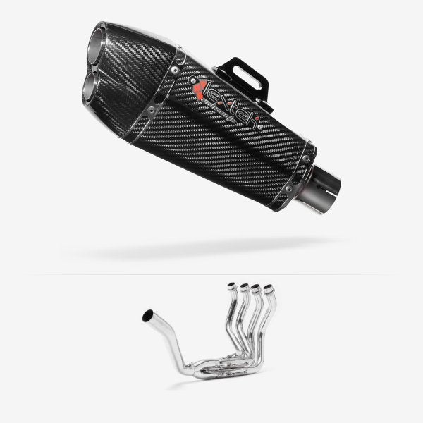 Lextek XP13C Carbon Fibre Exhaust System 210mm Single Sided for Honda CBR1100XX Blackbird (96-07)