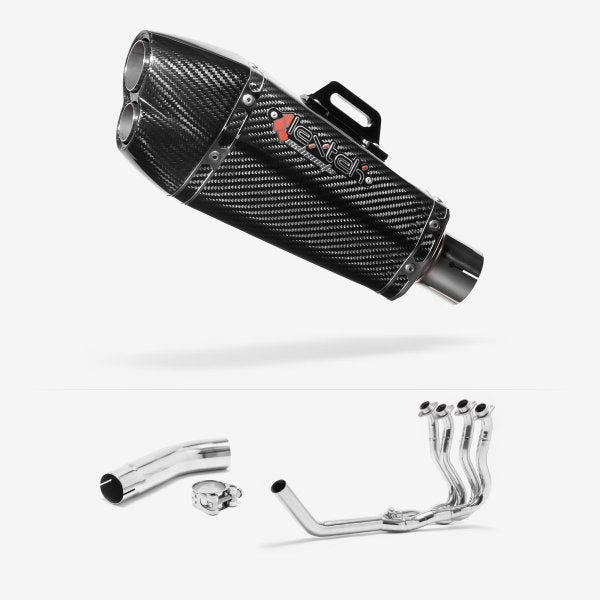 Lextek XP13C Carbon Fibre Exhaust System 210mm for Suzuki GSXR 600/750 (11>)