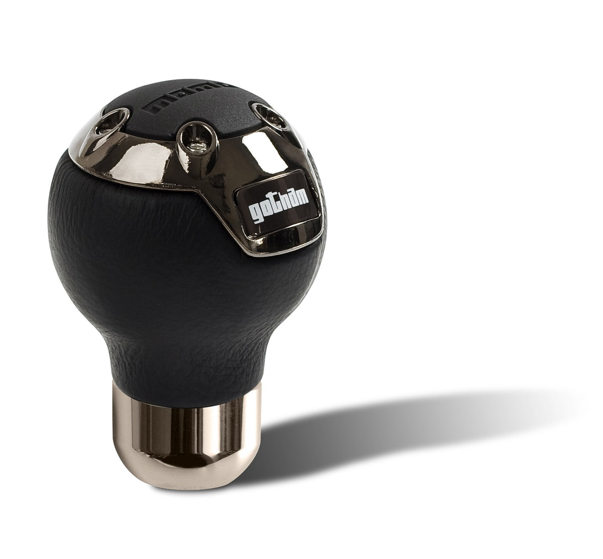 Momo Gotham Gear Knob - Black/Dark Chrome Inserts