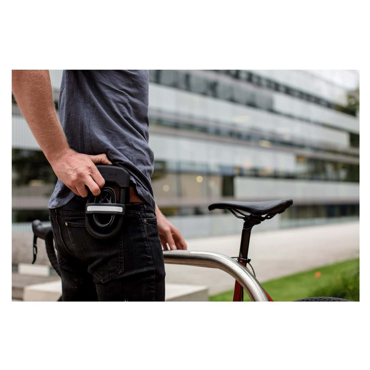 Hiplok DC D Lock + 0.9m Cable + Cable Holder (Silver Sold Secure)