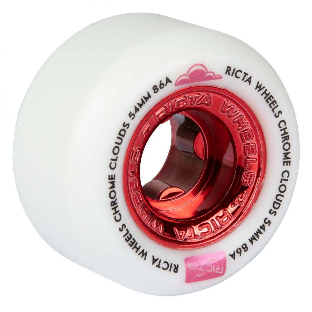 Ricta Wheels Chrome Clouds Red 86a White 54mm