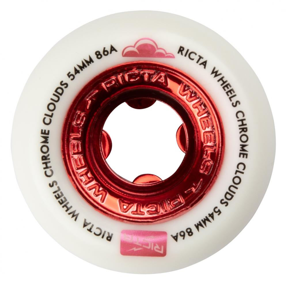 Ricta Wheels Chrome Clouds Red 86a White 54mm