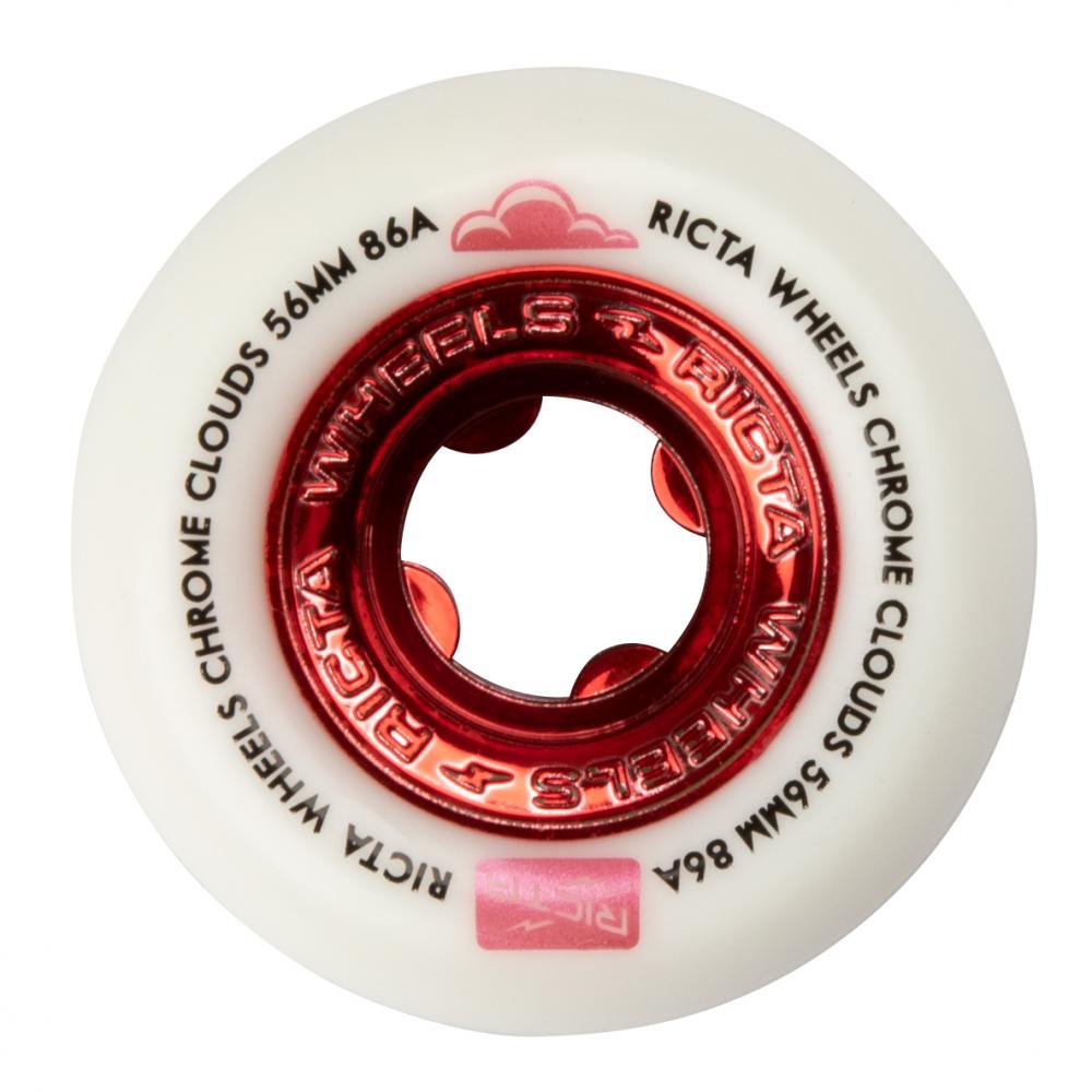 Ricta Wheels Chrome Clouds Red 86a White 56mm