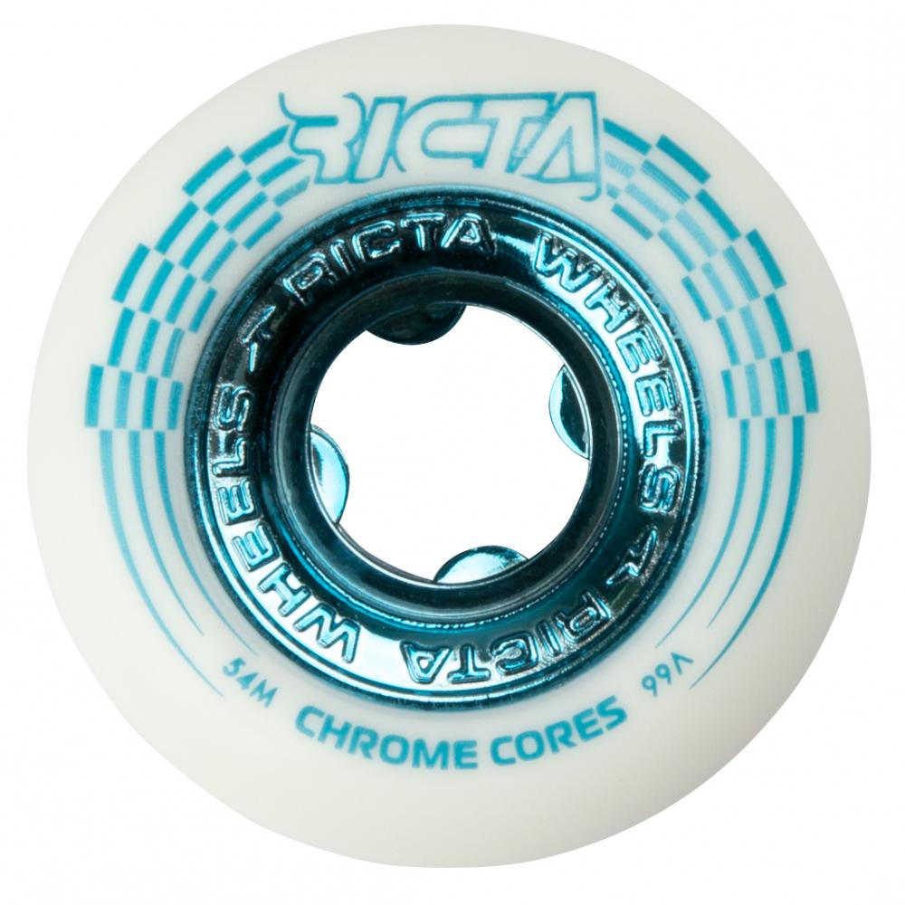 Ricta Wheels Chrome Core 99a White/Teal 54mm