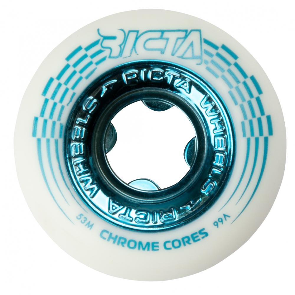 Ricta Wheels Chrome Core 99a White/Teal 53mm