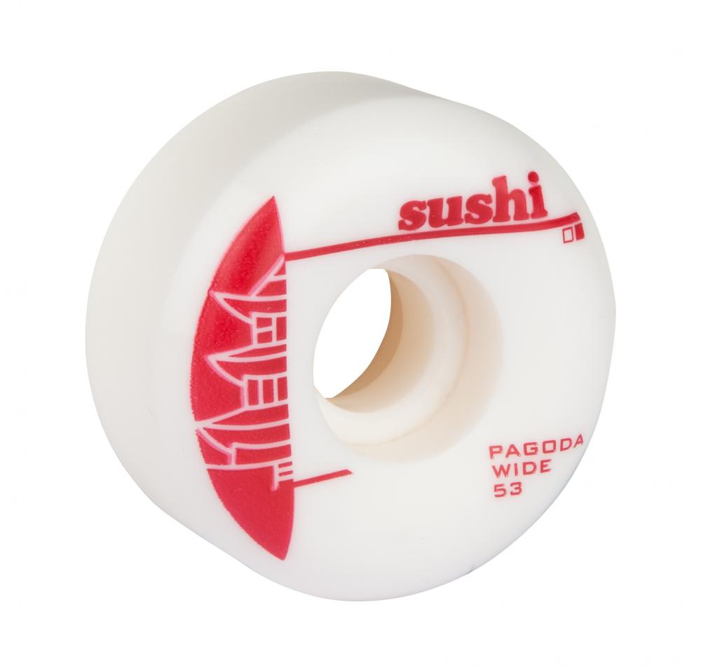 Sushi Wheels Pagoda Wide White/Red 53mm